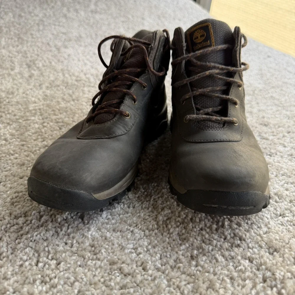 Timberland Hiking Boots Boys Size 6.5 Brown Leather Lace Up Trail Outdoor Ankle